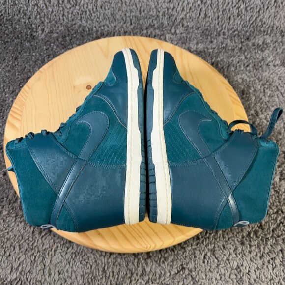 Nike Dunk Sky Hi Essential Wedge Sneaker Women Sz 11 Dark Sea Blue Leather Suede - Picture 6 of 9